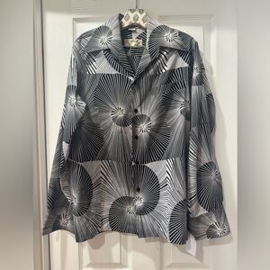 Stylish Black and White Men's Dress Shirt TOUCH OF CLASS 1970’s vintage disco